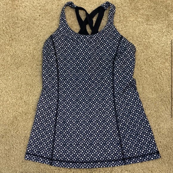 Lululemon Enhearten Tank Millie Mesh White/Black Size 6 - Picture 3 of 5